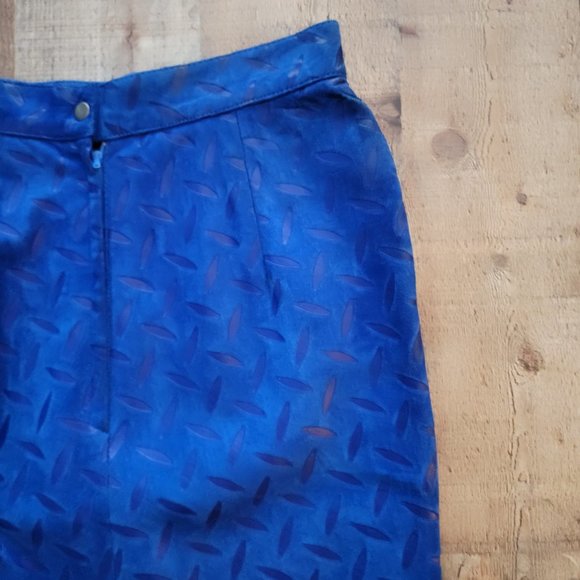 Andrew Marc Blue Suede Leather Cut Out Skirt 10 - Picture 7 of 16